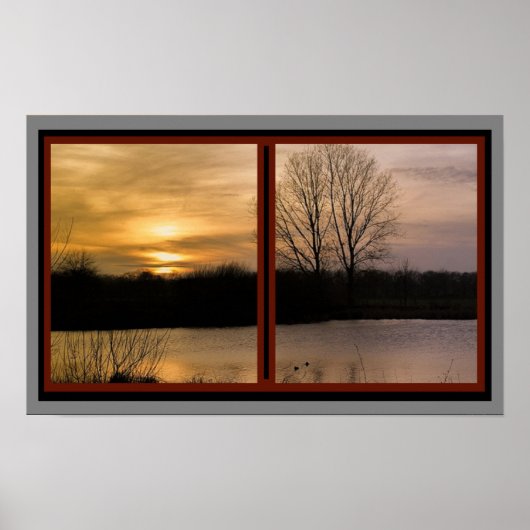 Winter Sunset Landschaftlich Window Poster (Vorne)