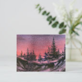 "Winter Sunset" Landstraßen Postkarte (Stehend Vorderseite)