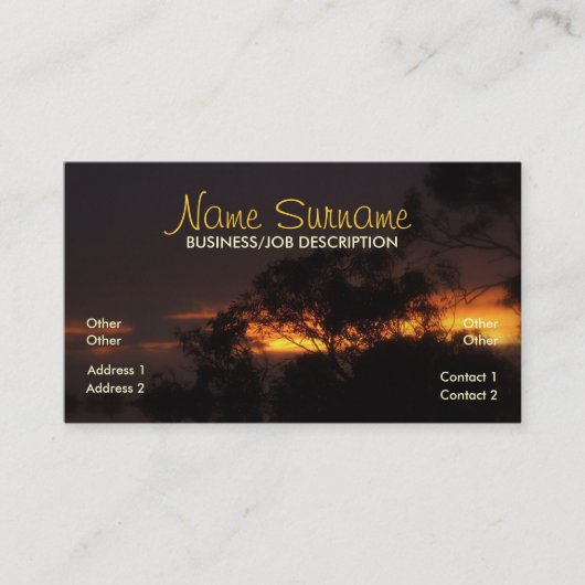 Winter Sunset Motion Business Card Visitenkarte (Vorderseite)