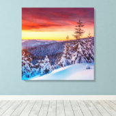 Winter Sunset Mountains Szene Leinwand Art (Insitu (Holzboden))