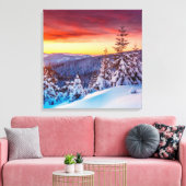 Winter Sunset Mountains Szene Leinwand Art (Insitu (Wohnzimmer))