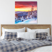 Winter Sunset Mountains Szene Leinwand Art (Insitu (Schlafzimmer))