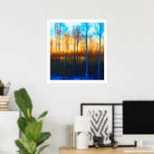 Winter Sunset on Lake Siljan Poster (Heimbüro)