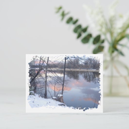 Winter Sunset on Rideau Postkarte (Stehend Vorderseite)