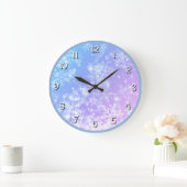 Winter Sunset Snowflake Große Wanduhr (Zuhause)