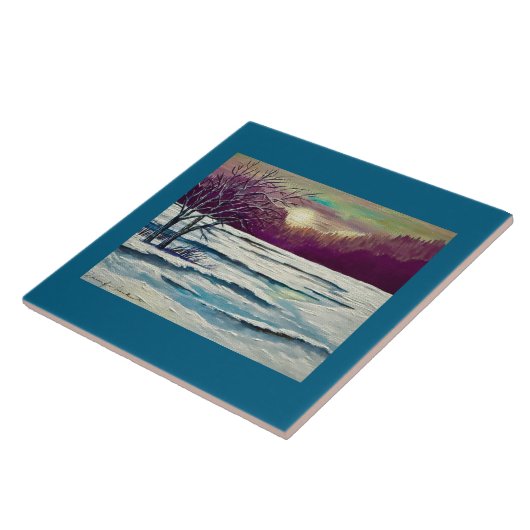 Winter Sunset Tile Fliese (Seite)