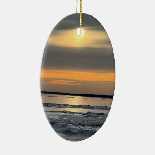 Winter Sunset Waterscape Ornament (Rechts)