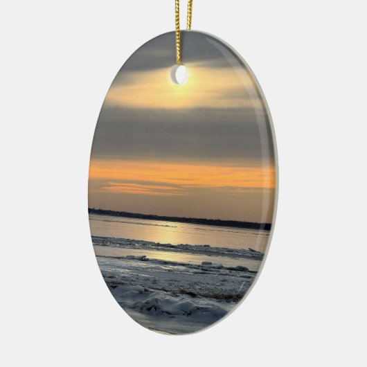 Winter Sunset Waterscape Ornament (Links)