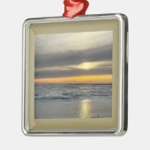Winter Sunset Waterscape Ornament Aus Metall (Links)
