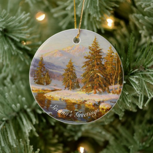 Winter Sunset, Weihnachtsbaum Keramik Ornament (Baum)