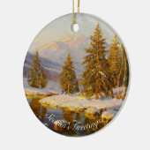 Winter Sunset, Weihnachtsbaum Keramik Ornament (Links)