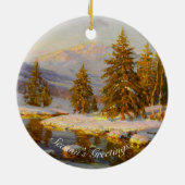 Winter Sunset, Weihnachtsbaum Keramik Ornament (Hinten)