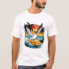 Winter Surfer Seagull, Seagull Surfen T-Shirt