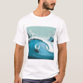 Winter Surfer Seagull T-Shirt (Vorderseite)