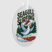 Winter Surfer Seagull, Weihnachtsseagull Ornament (Vorderseite)