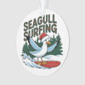 Winter Surfer Seagull, Weihnachtsseagull Ornament (Vorderseite)