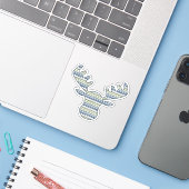 Winter Sweater Contour Sticker (Laptop mit iPhone)