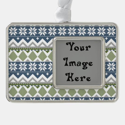 Winter Sweater Frame Ornament Rahmen-Ornament Silber (Vorderseite)