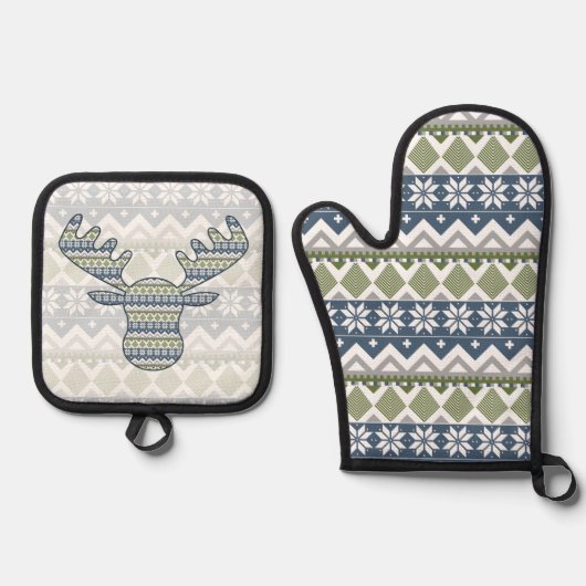 Winter Sweater Ofenhandschuh & Topflappen-Set (Vorderseite)