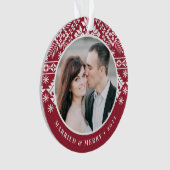 Winter Sweater Pattern | Hochzeitsstift Foto Ornament (Vorderseite)