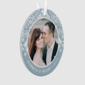 Winter Sweater Pattern | Hochzeitsstift Foto Ornament (Vorderseite)