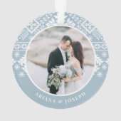 Winter Sweater Pattern | Hochzeitsstift Foto Ornament (Rückseite)