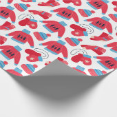 Winter Sweater Red Blue White Christmas Geschenkpapier (Ecke)