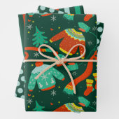 Winter Sweater Scarf Socken Wrapping Paper Set 3 Geschenkpapier Set (Beispiel)