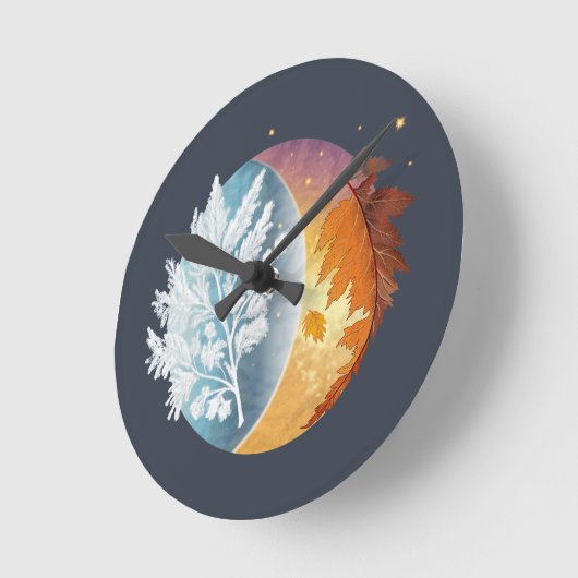 Winter Syncope Runde Wanduhr (Winkel)