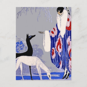 „Winter Szene“ Art Deco von George Barbier Postkarte
