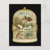 Winter Szene Birdcage Postkarte (Vorderseite)
