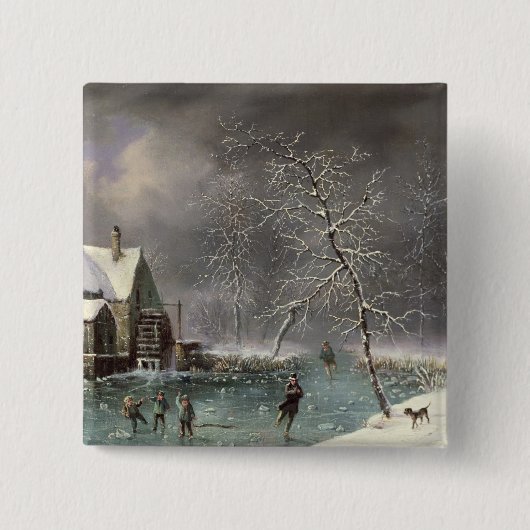 Winter-Szene Button (Vorderseite)