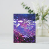 Winter Szene des Schnees auf den Bergen bei Nacht Postkarte (Stehend Vorderseite)