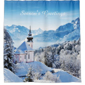 Winter-Szene Duschvorhang (Vorderseite)