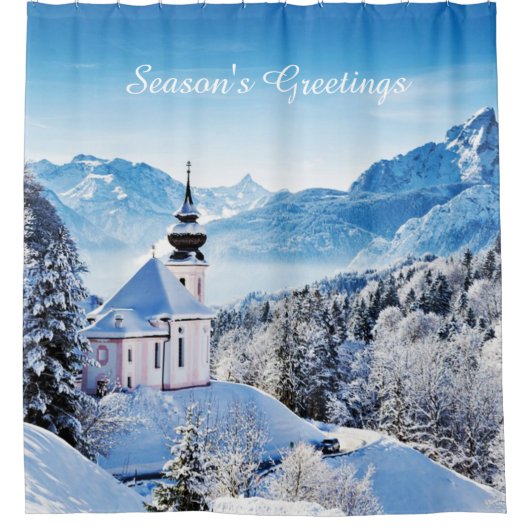 Winter-Szene Duschvorhang (Vorderseite)