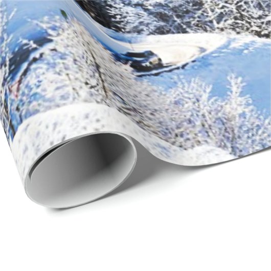 Winter-Szene Geschenkpapier (Rolleneckpunkt)