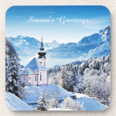 Winter-Szene Getränkeuntersetzer (Vorderseite)