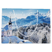 Winter-Szene Große Geschenktüte (Rückseite)