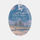 Winter Szene in Mondlicht von Farrer Ornament Aus Glas (Vorderseite links)