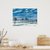 Winter Szene in Mondlicht von Henry Farrer Poster (Küche)