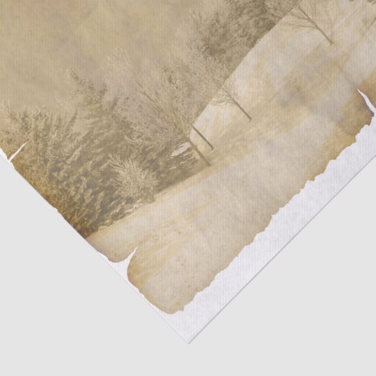 Winter Szene in Sepia und Pergament? Seidenpapier (Ausschnitt)