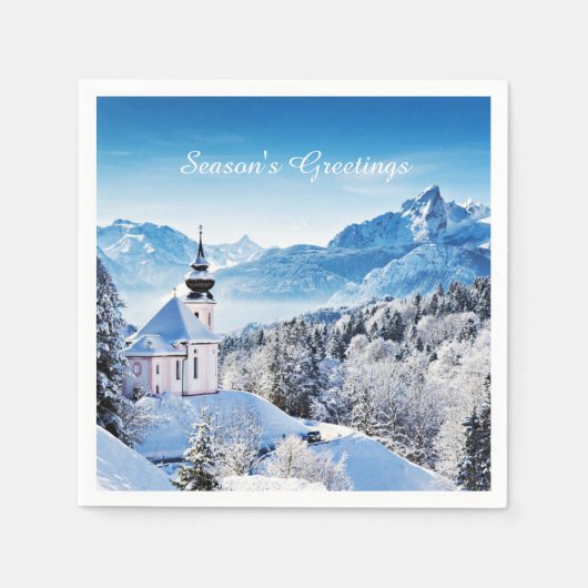 Winter Szene individuell Serviette (Vorderseite)