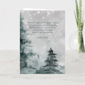 Winter Szene John 1:29 Lamm Gottes Weihnachten Karte (Rückseite)