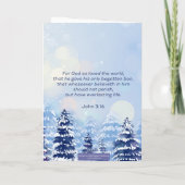 Winter Szene John 3:16 Everlasting Life Weihnachte Karte (Rückseite)
