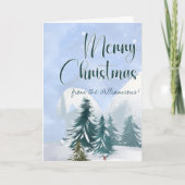 Winter Szene Luke 2:7 Erstgeborener Sohn Weihnacht Karte (Vorderseite)