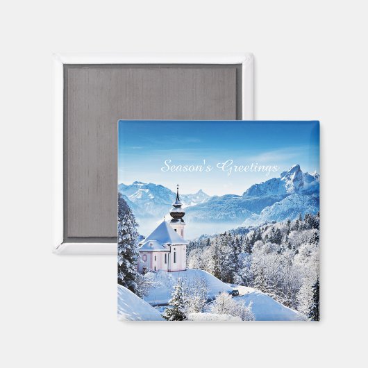 Winter-Szene Magnet (Vorderseite/Rückseite)