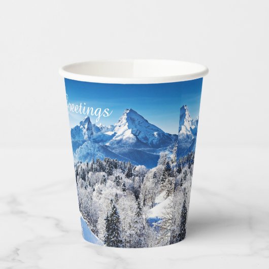 Winter-Szene Pappbecher (Links)