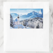 Winter-Szene Rechteckiger Aufkleber (Tasche)