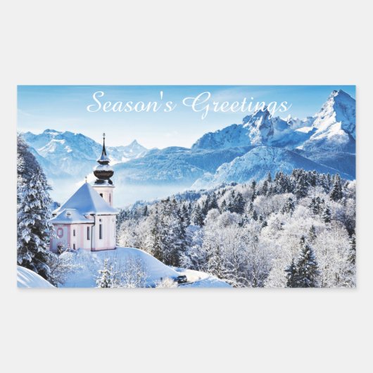 Winter-Szene Rechteckiger Aufkleber (Vorderseite)