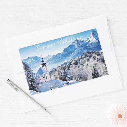 Winter-Szene Rechteckiger Aufkleber (Umschlag)